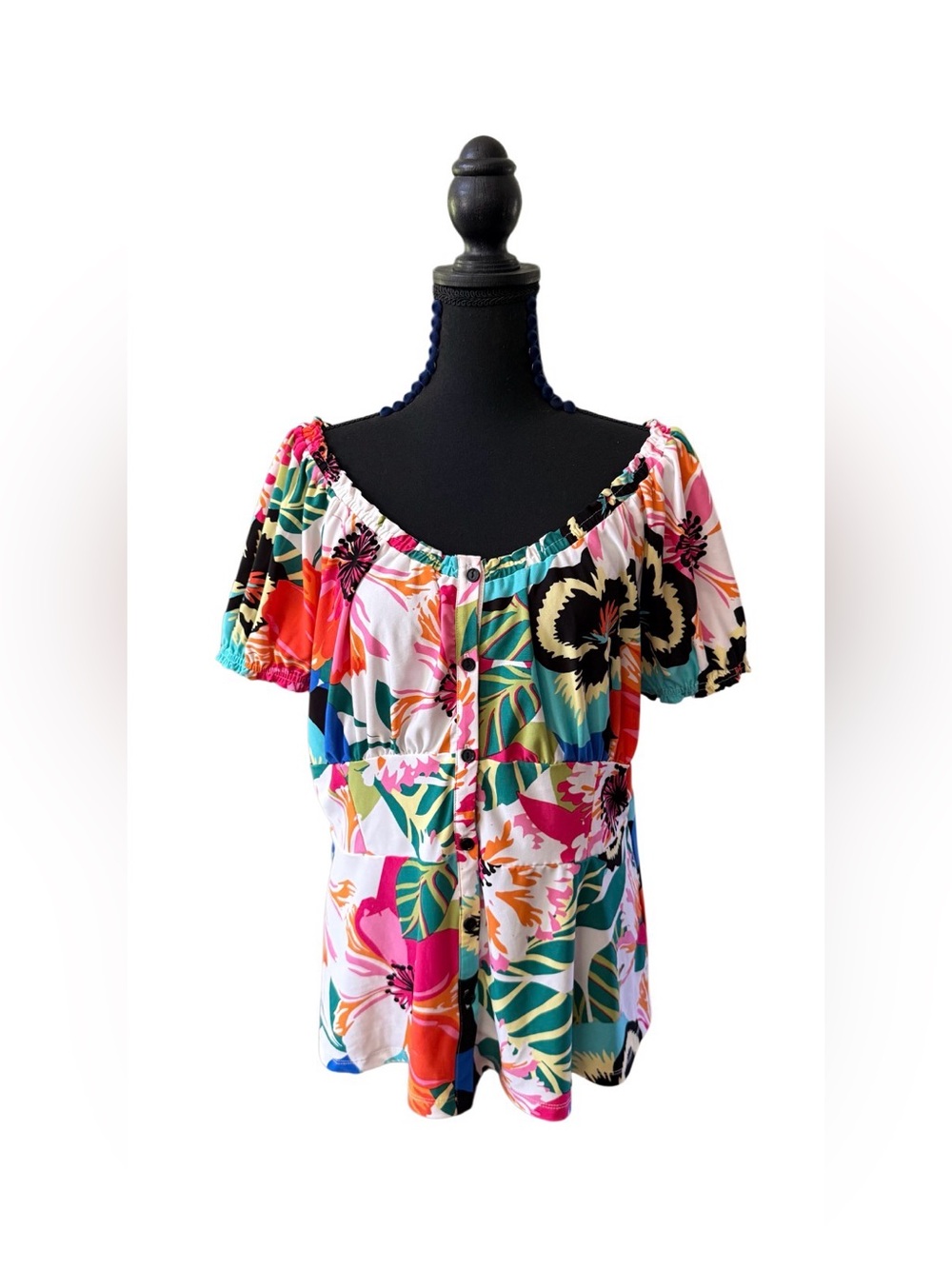 Melissa Paige Multi-Color Floral Off-Shoulder Blouse